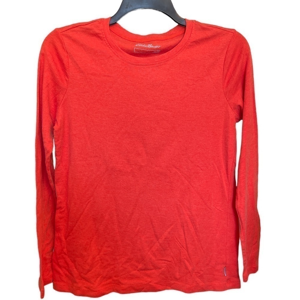 Eddie Bauer XL Long Sleeve T-Shirt - Orange Cotton Poly Blend